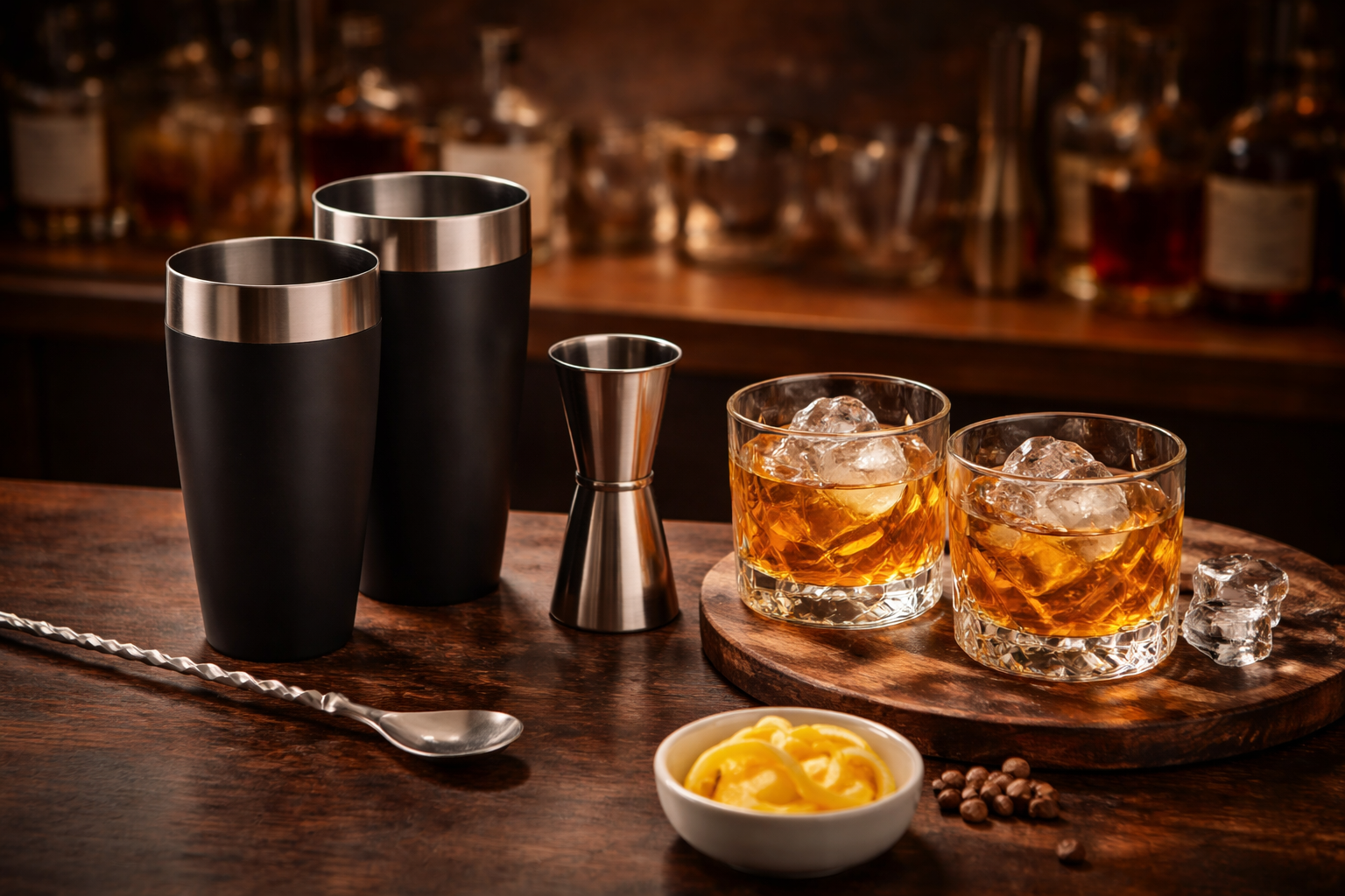 Frintiq Matte Black Boston Shaker Set – Premium Bar Kit