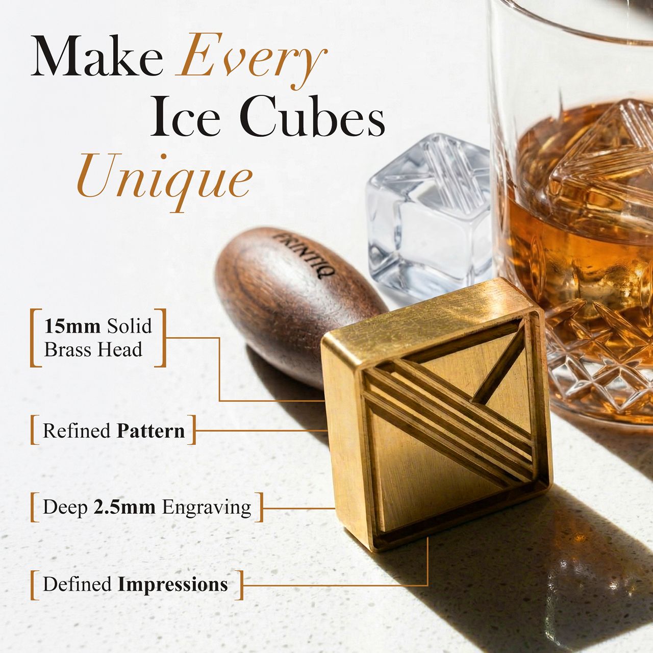 FRINTIQ Premium Ice Stamp for Cocktails