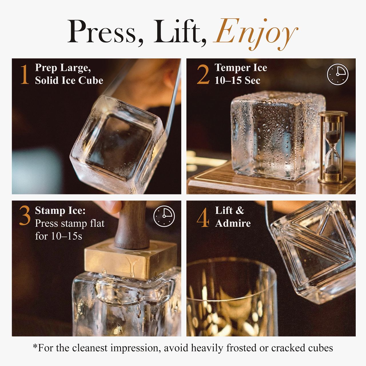 FRINTIQ Premium Ice Stamp for Cocktails